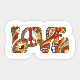 Vintage Psychedelic Love Sticker